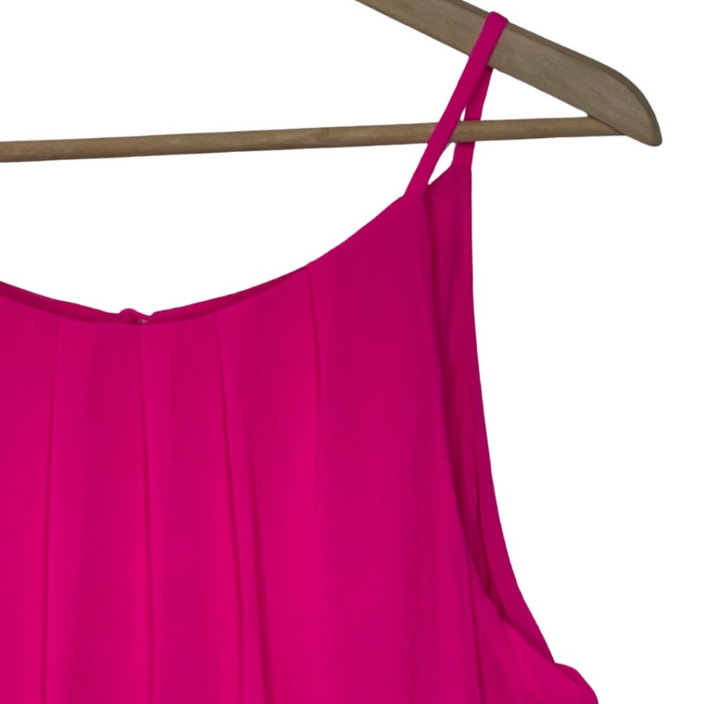 TACERA | NWOT Women's Fuchsia Lined Spaghetti Strap Maxi Dress | Size L - Picture 3 of 13